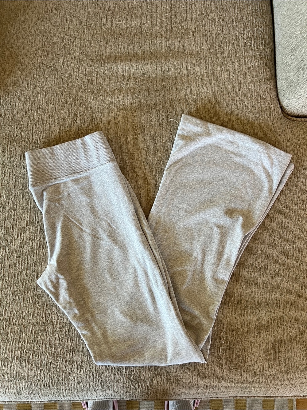 Bershka Light Gray Stretch Flare Leggings